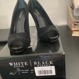 Black embellished shade heels 8.5